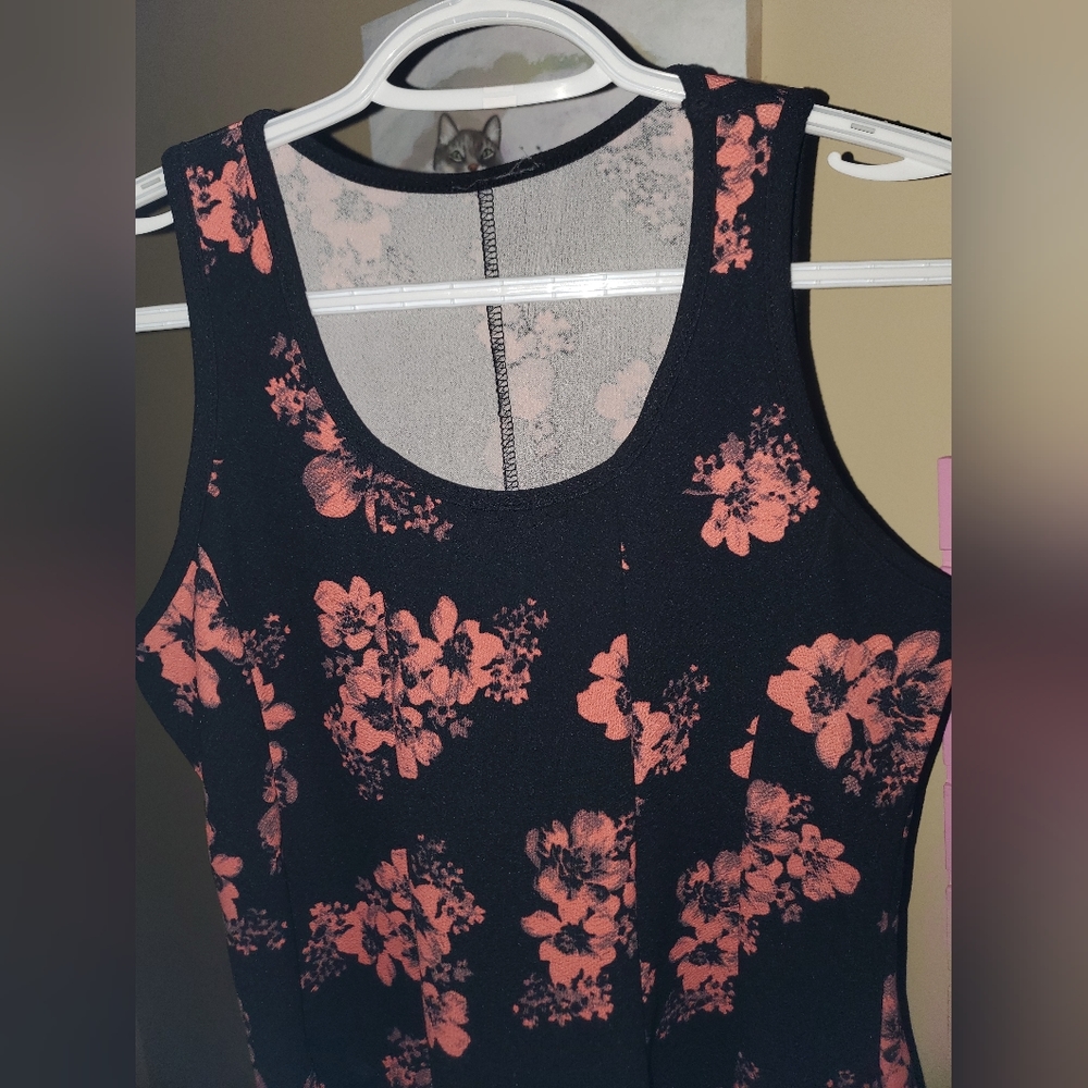 Black Floral Peplum